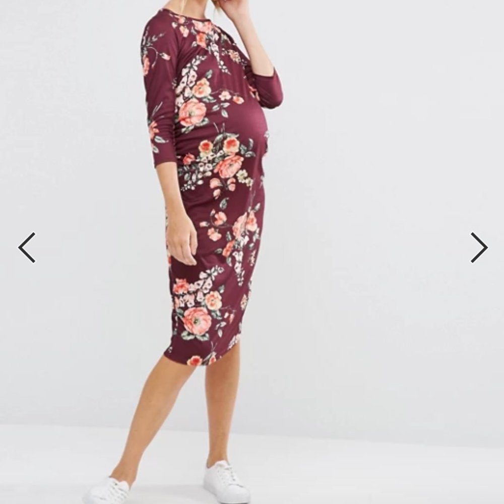 Bluebelle Maternity 3/4 Sleeve Floral Printed Body